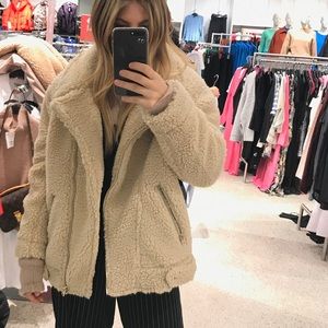 H&M teddy bear shearling jacket